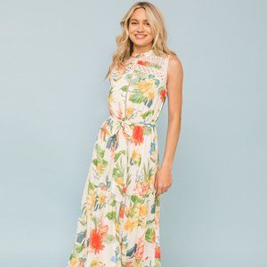 Flying Tomato Tropical Print Maxi Dress
